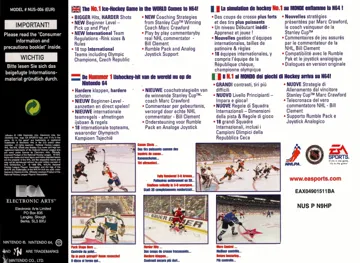 NHL 99 (Europe) (En,De,Sv,Fi) box cover back